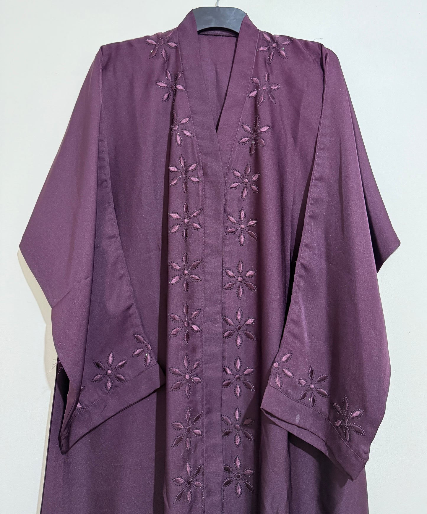Front Open Purple Abaya
