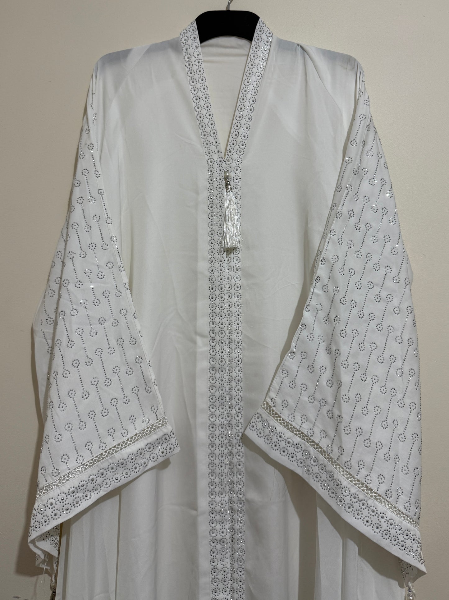 Front Open White Abaya