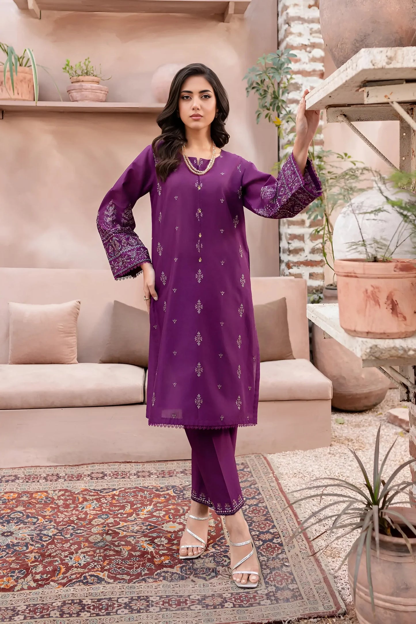 Embroidered 2Pc - Pima Lawn