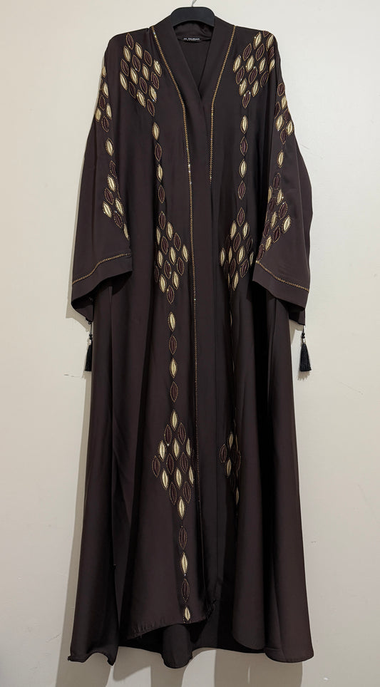 Front Open Embroidered Abaya