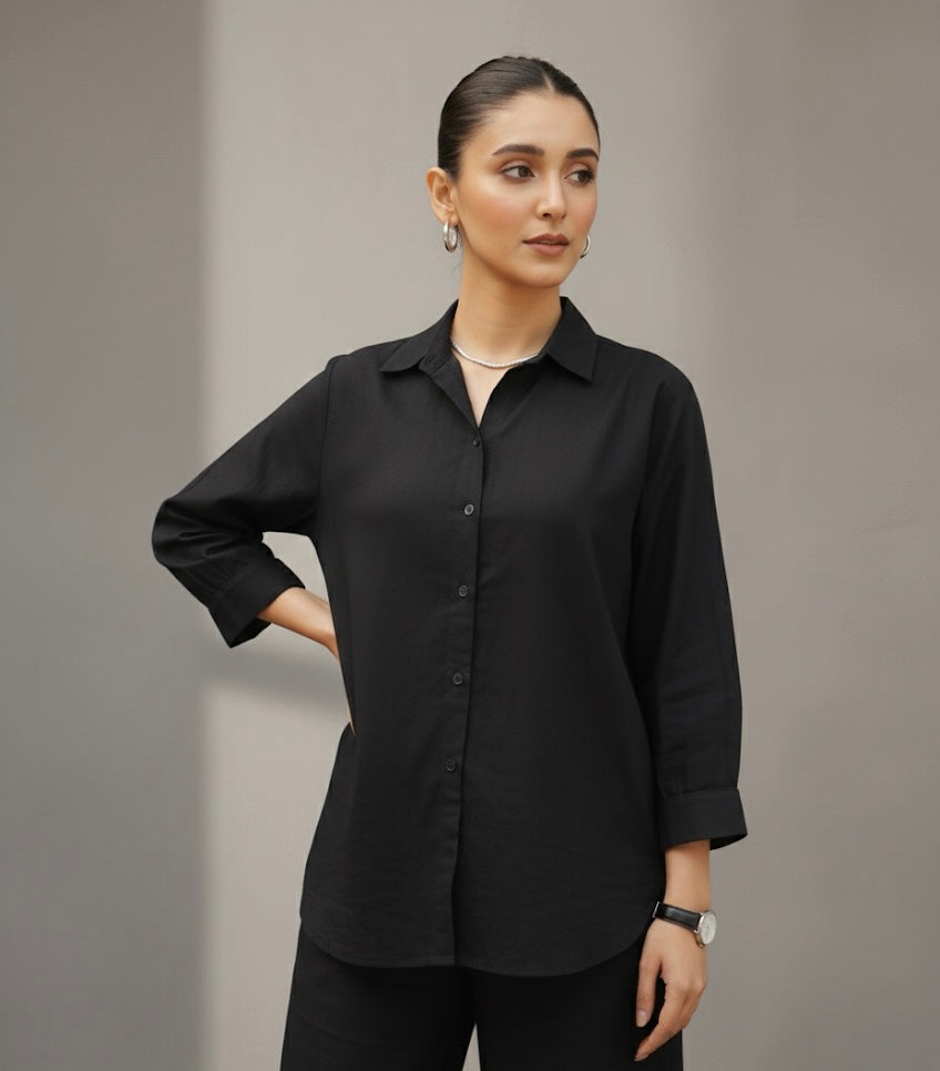 Premium Cotton Black Relaxed Co-ord Set